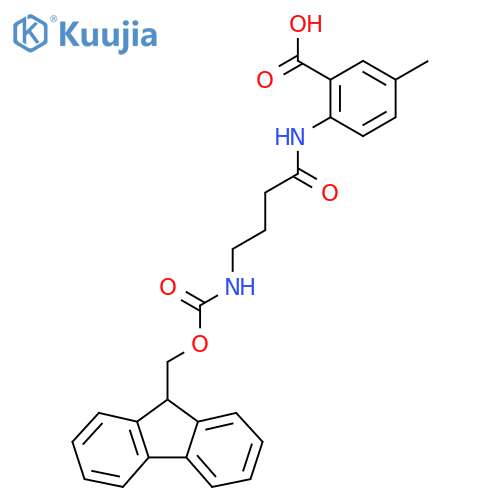 2-4-({(9H-fluoren-9-yl)methoxycarbonyl}amino)butanamido-5-methylbenzoic acid structure
