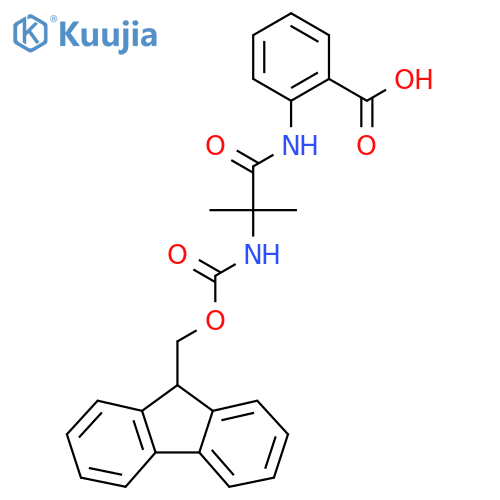 2-2-({(9H-fluoren-9-yl)methoxycarbonyl}amino)-2-methylpropanamidobenzoic acid structure