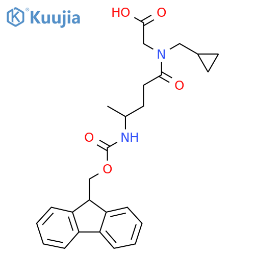 2-N-(cyclopropylmethyl)-4-({(9H-fluoren-9-yl)methoxycarbonyl}amino)pentanamidoacetic acid structure