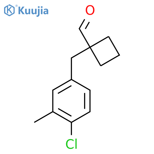 1-(4-chloro-3-methylphenyl)methylcyclobutane-1-carbaldehyde structure