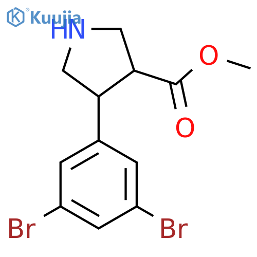 methyl 4-(3,5-dibromophenyl)pyrrolidine-3-carboxylate structure