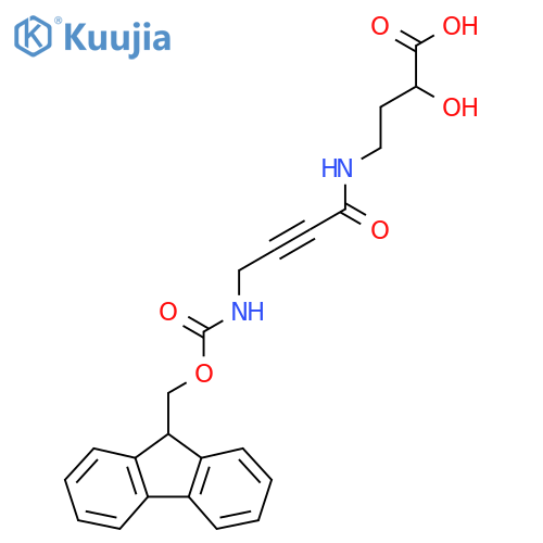 4-4-({(9H-fluoren-9-yl)methoxycarbonyl}amino)but-2-ynamido-2-hydroxybutanoic acid structure