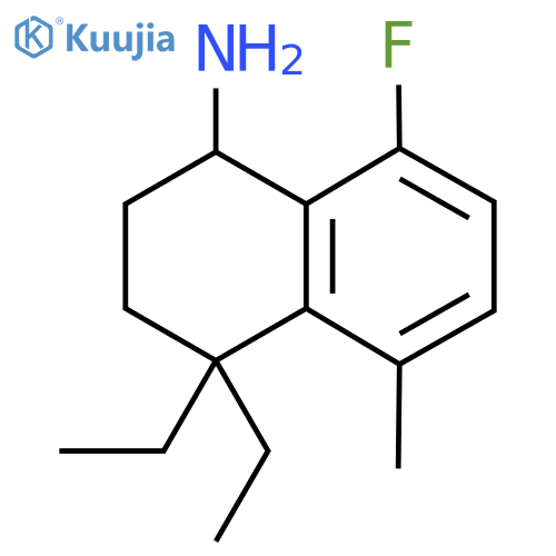 4,4-diethyl-8-fluoro-5-methyl-1,2,3,4-tetrahydronaphthalen-1-amine structure