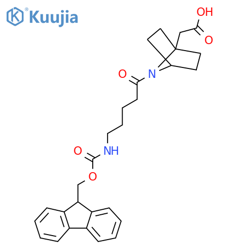 2-{7-5-({(9H-fluoren-9-yl)methoxycarbonyl}amino)pentanoyl-7-azabicyclo2.2.1heptan-1-yl}acetic acid structure