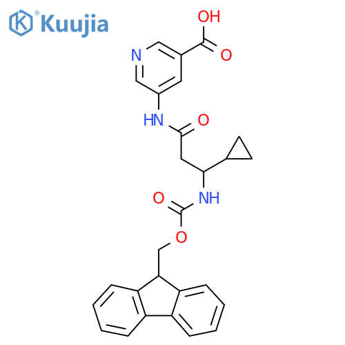 5-3-cyclopropyl-3-({(9H-fluoren-9-yl)methoxycarbonyl}amino)propanamidopyridine-3-carboxylic acid structure