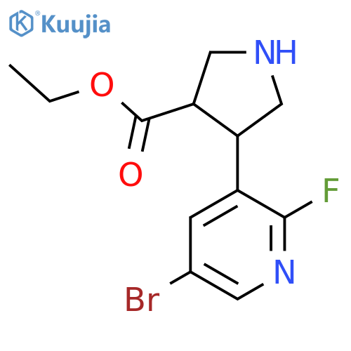 ethyl 4-(5-bromo-2-fluoropyridin-3-yl)pyrrolidine-3-carboxylate structure