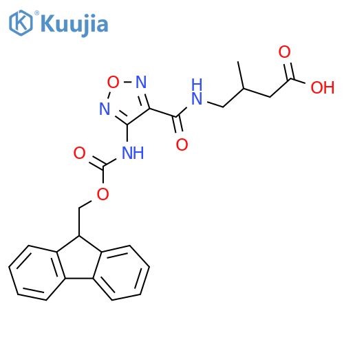 4-{4-({(9H-fluoren-9-yl)methoxycarbonyl}amino)-1,2,5-oxadiazol-3-ylformamido}-3-methylbutanoic acid structure