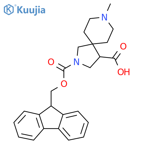 2-{(9H-fluoren-9-yl)methoxycarbonyl}-8-methyl-2,8-diazaspiro4.5decane-4-carboxylic acid structure