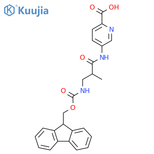 5-3-({(9H-fluoren-9-yl)methoxycarbonyl}amino)-2-methylpropanamidopyridine-2-carboxylic acid structure