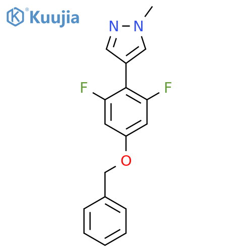4-4-(benzyloxy)-2,6-difluorophenyl-1-methyl-1H-pyrazole structure