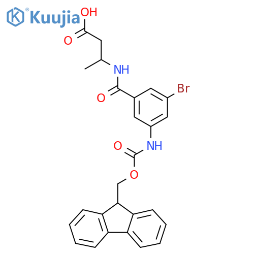 3-{3-bromo-5-({(9H-fluoren-9-yl)methoxycarbonyl}amino)phenylformamido}butanoic acid structure
