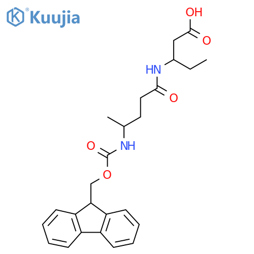 3-4-({(9H-fluoren-9-yl)methoxycarbonyl}amino)pentanamidopentanoic acid structure