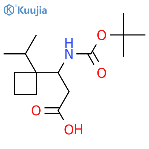 3-{(tert-butoxy)carbonylamino}-3-1-(propan-2-yl)cyclobutylpropanoic acid structure