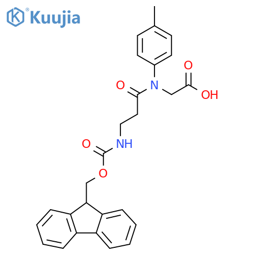 2-3-({(9H-fluoren-9-yl)methoxycarbonyl}amino)-N-(4-methylphenyl)propanamidoacetic acid structure