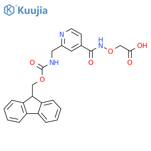 2-({2-({(9H-fluoren-9-yl)methoxycarbonyl}amino)methylpyridin-4-yl}formamido)oxyacetic acid structure