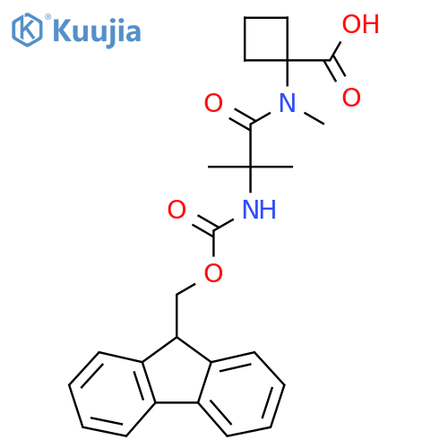 1-2-({(9H-fluoren-9-yl)methoxycarbonyl}amino)-N,2-dimethylpropanamidocyclobutane-1-carboxylic acid structure