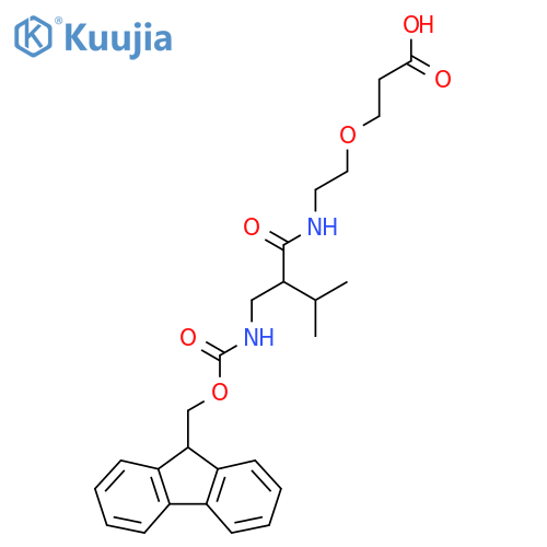 3-(2-{2-({(9H-fluoren-9-yl)methoxycarbonyl}amino)methyl-3-methylbutanamido}ethoxy)propanoic acid structure