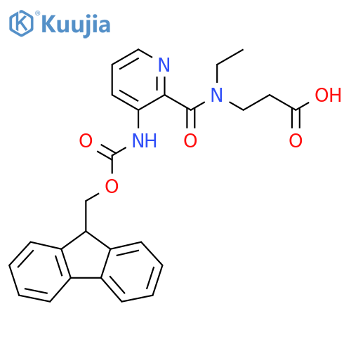 3-{N-ethyl-1-3-({(9H-fluoren-9-yl)methoxycarbonyl}amino)pyridin-2-ylformamido}propanoic acid structure