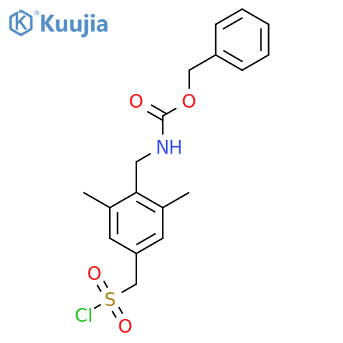 benzyl N-({4-(chlorosulfonyl)methyl-2,6-dimethylphenyl}methyl)carbamate structure