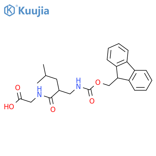 2-{2-({(9H-fluoren-9-yl)methoxycarbonyl}amino)methyl-4-methylpentanamido}acetic acid structure