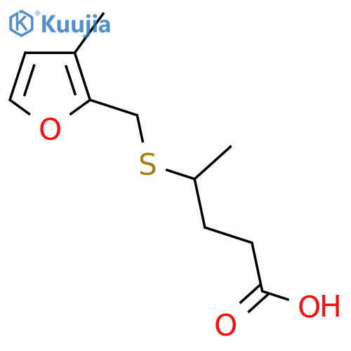 4-{(3-methylfuran-2-yl)methylsulfanyl}pentanoic acid structure
