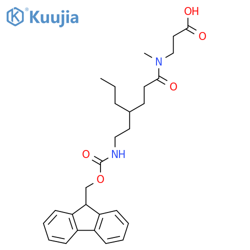 3-{4-2-({(9H-fluoren-9-yl)methoxycarbonyl}amino)ethyl-N-methylheptanamido}propanoic acid structure