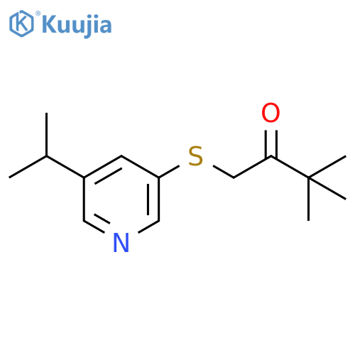 3,3-dimethyl-1-{5-(propan-2-yl)pyridin-3-ylsulfanyl}butan-2-one structure