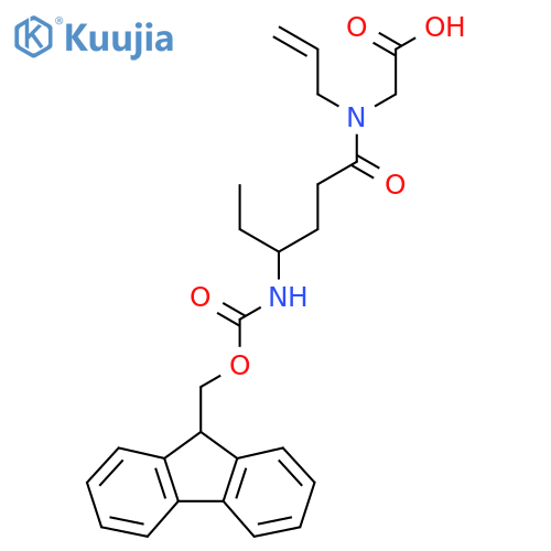 2-4-({(9H-fluoren-9-yl)methoxycarbonyl}amino)-N-(prop-2-en-1-yl)hexanamidoacetic acid structure