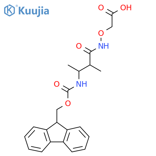2-{3-({(9H-fluoren-9-yl)methoxycarbonyl}amino)-2-methylbutanamidooxy}acetic acid structure
