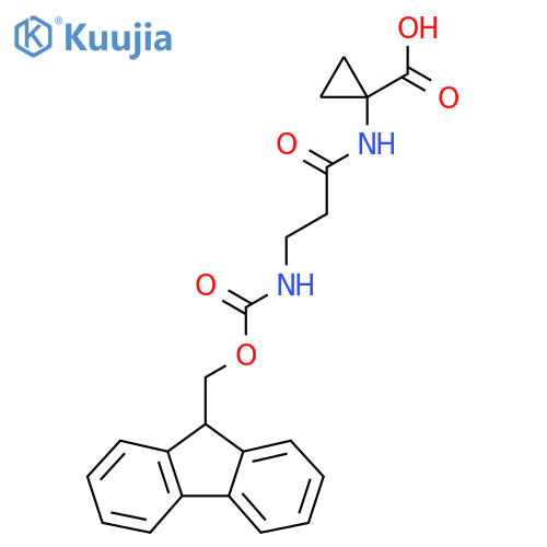 1-3-({(9H-fluoren-9-yl)methoxycarbonyl}amino)propanamidocyclopropane-1-carboxylic acid structure