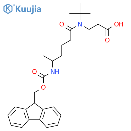 3-N-tert-butyl-5-({(9H-fluoren-9-yl)methoxycarbonyl}amino)hexanamidopropanoic acid structure