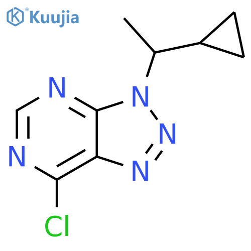 7-chloro-3-(1-cyclopropylethyl)-3H-1,2,3triazolo4,5-dpyrimidine structure