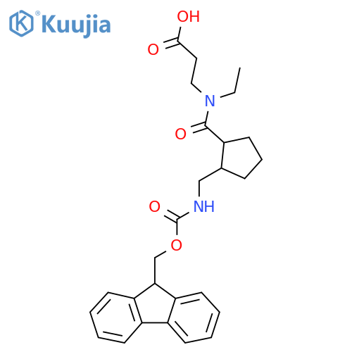 3-(N-ethyl-1-{2-({(9H-fluoren-9-yl)methoxycarbonyl}amino)methylcyclopentyl}formamido)propanoic acid structure
