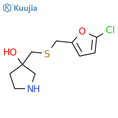 3-({(5-chlorofuran-2-yl)methylsulfanyl}methyl)pyrrolidin-3-ol structure