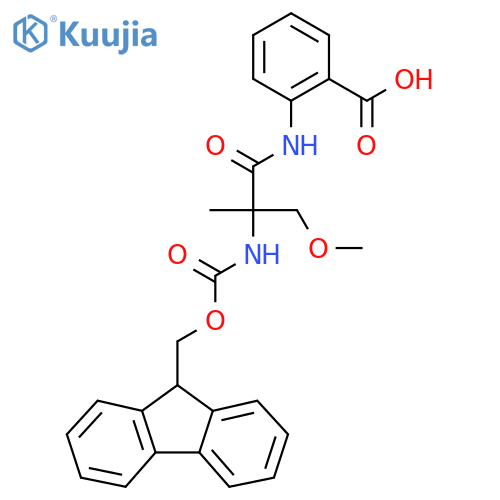 2-2-({(9H-fluoren-9-yl)methoxycarbonyl}amino)-2-(methoxymethyl)propanamidobenzoic acid structure