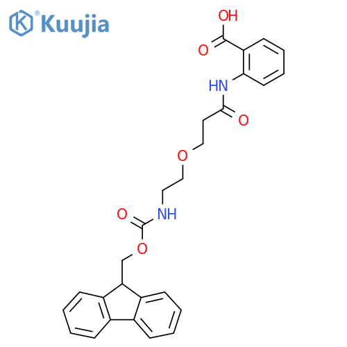 2-{3-2-({(9H-fluoren-9-yl)methoxycarbonyl}amino)ethoxypropanamido}benzoic acid structure