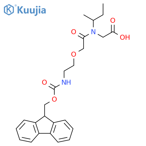 2-N-(butan-2-yl)-2-2-({(9H-fluoren-9-yl)methoxycarbonyl}amino)ethoxyacetamidoacetic acid structure
