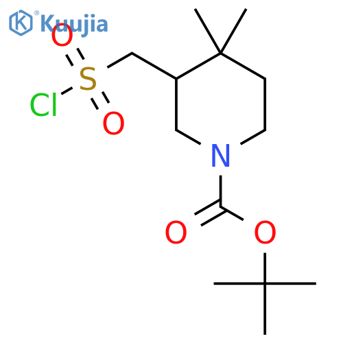 tert-butyl 3-(chlorosulfonyl)methyl-4,4-dimethylpiperidine-1-carboxylate structure