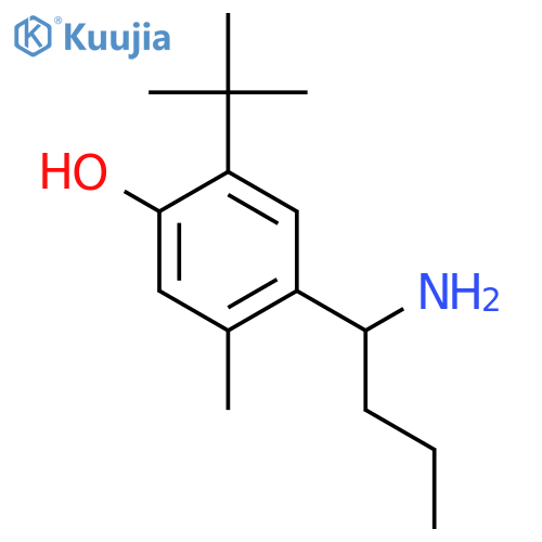 4-(1-aminobutyl)-2-tert-butyl-5-methylphenol structure