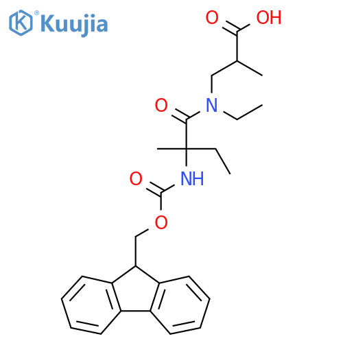 3-N-ethyl-2-({(9H-fluoren-9-yl)methoxycarbonyl}amino)-2-methylbutanamido-2-methylpropanoic acid structure