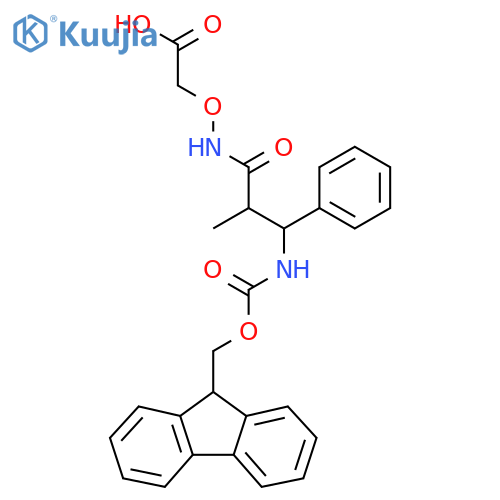 2-{3-({(9H-fluoren-9-yl)methoxycarbonyl}amino)-2-methyl-3-phenylpropanamidooxy}acetic acid structure