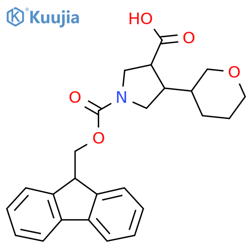 1-{(9H-fluoren-9-yl)methoxycarbonyl}-4-(oxan-3-yl)pyrrolidine-3-carboxylic acid structure