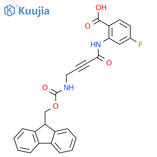 2-4-({(9H-fluoren-9-yl)methoxycarbonyl}amino)but-2-ynamido-4-fluorobenzoic acid structure