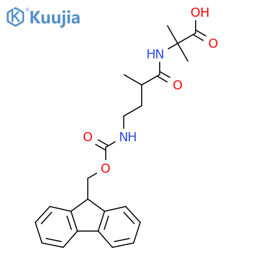 2-4-({(9H-fluoren-9-yl)methoxycarbonyl}amino)-2-methylbutanamido-2-methylpropanoic acid structure