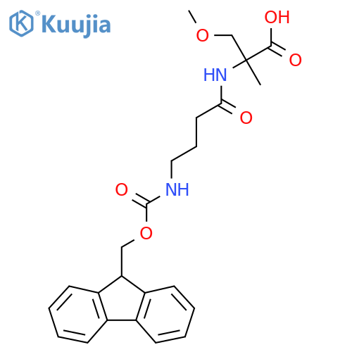 2-4-({(9H-fluoren-9-yl)methoxycarbonyl}amino)butanamido-3-methoxy-2-methylpropanoic acid structure
