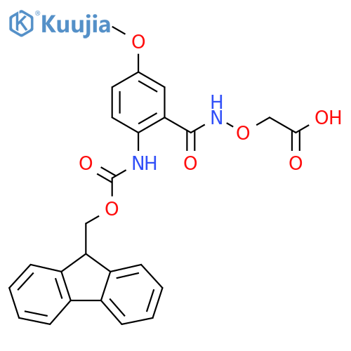 2-({2-({(9H-fluoren-9-yl)methoxycarbonyl}amino)-5-methoxyphenylformamido}oxy)acetic acid structure