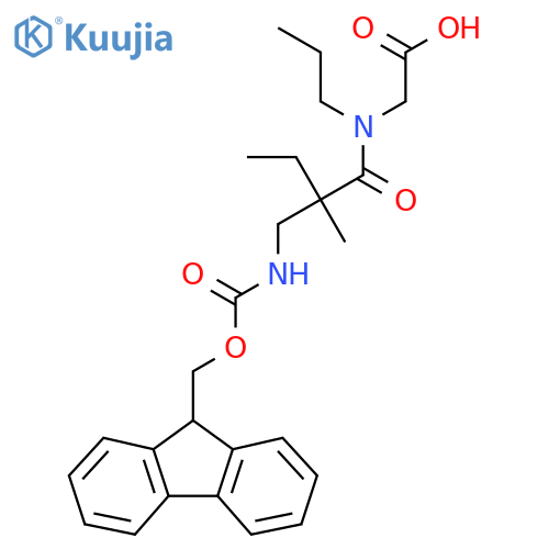 2-{2-({(9H-fluoren-9-yl)methoxycarbonyl}amino)methyl-2-methyl-N-propylbutanamido}acetic acid structure