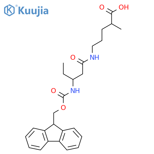 5-3-({(9H-fluoren-9-yl)methoxycarbonyl}amino)pentanamido-2-methylpentanoic acid structure