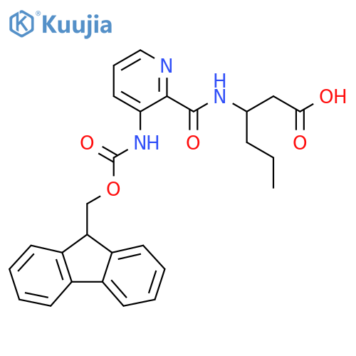 3-{3-({(9H-fluoren-9-yl)methoxycarbonyl}amino)pyridin-2-ylformamido}hexanoic acid structure
