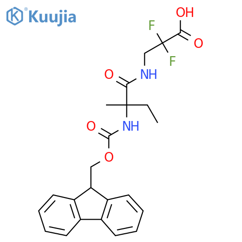 3-2-({(9H-fluoren-9-yl)methoxycarbonyl}amino)-2-methylbutanamido-2,2-difluoropropanoic acid structure